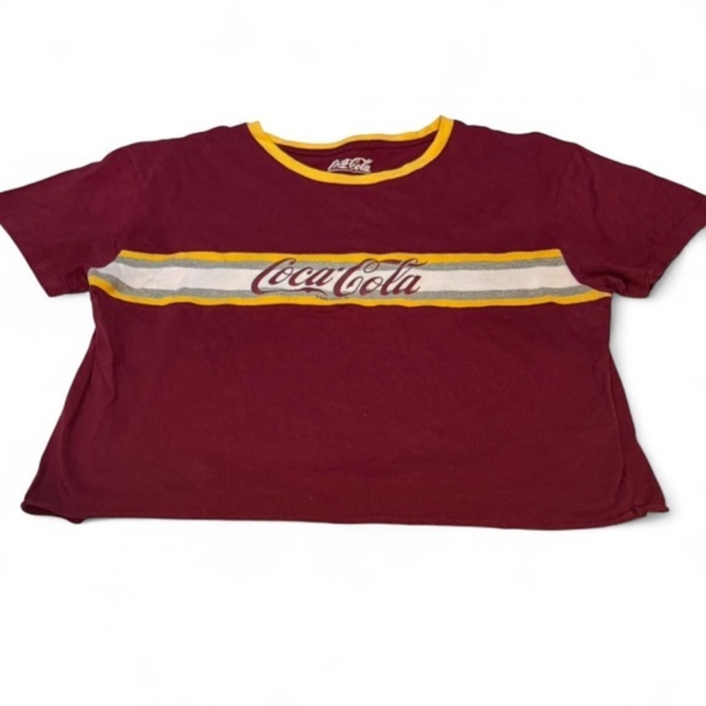 Coca Cola Youth Burgundy and Yellow Tee